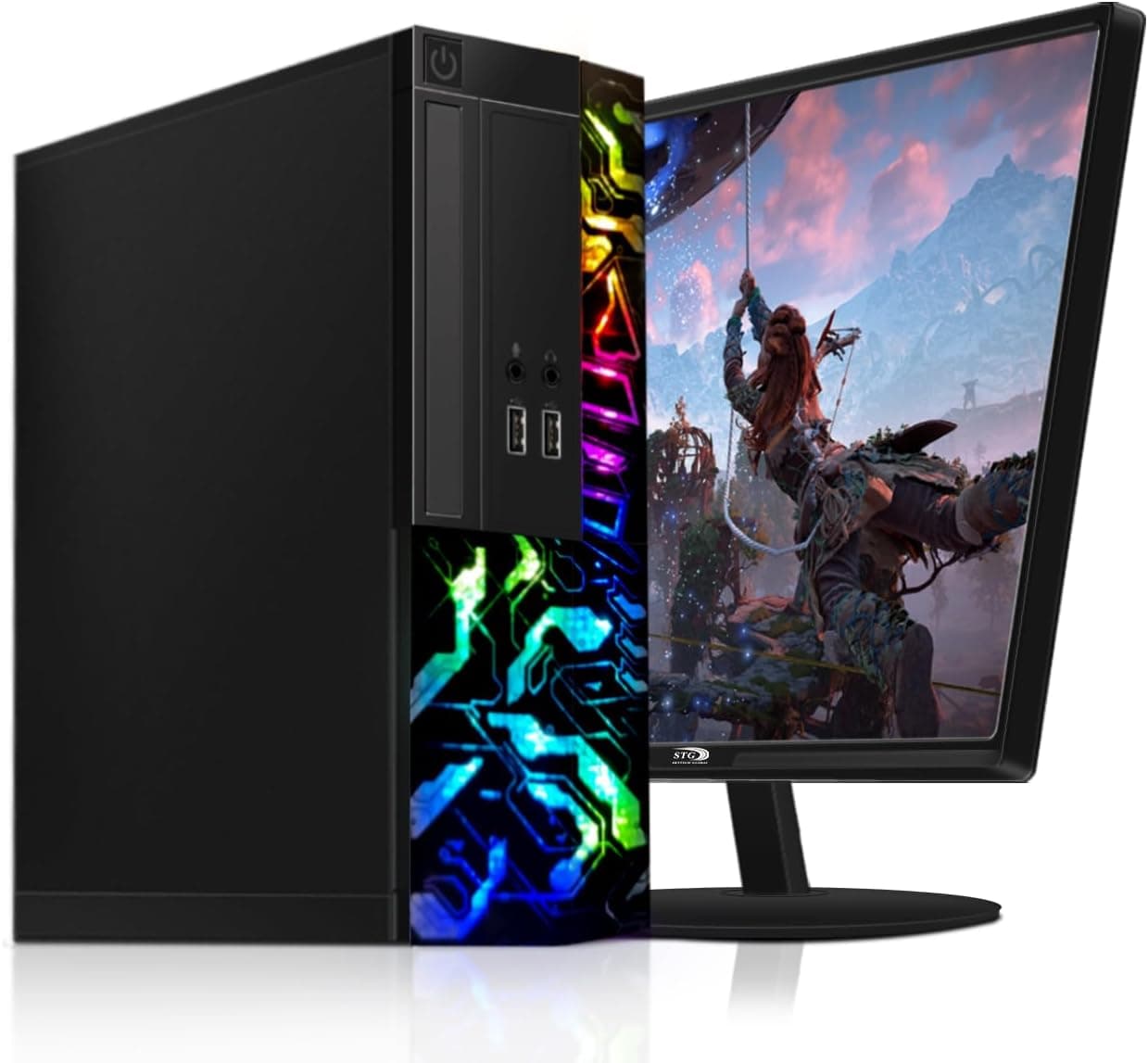 Dell pc Gaming completo, computador de mesa, Quad Core I5 up to 3,6 GHz, Radeon RX 550 4 GB GDDR5, RAM 16 GB, SSD 512 GB, WiFi 600 M, Bluetooth 5.0, New 22" 1080 FHD LED, W10P. 10 Normal Recondicionado)