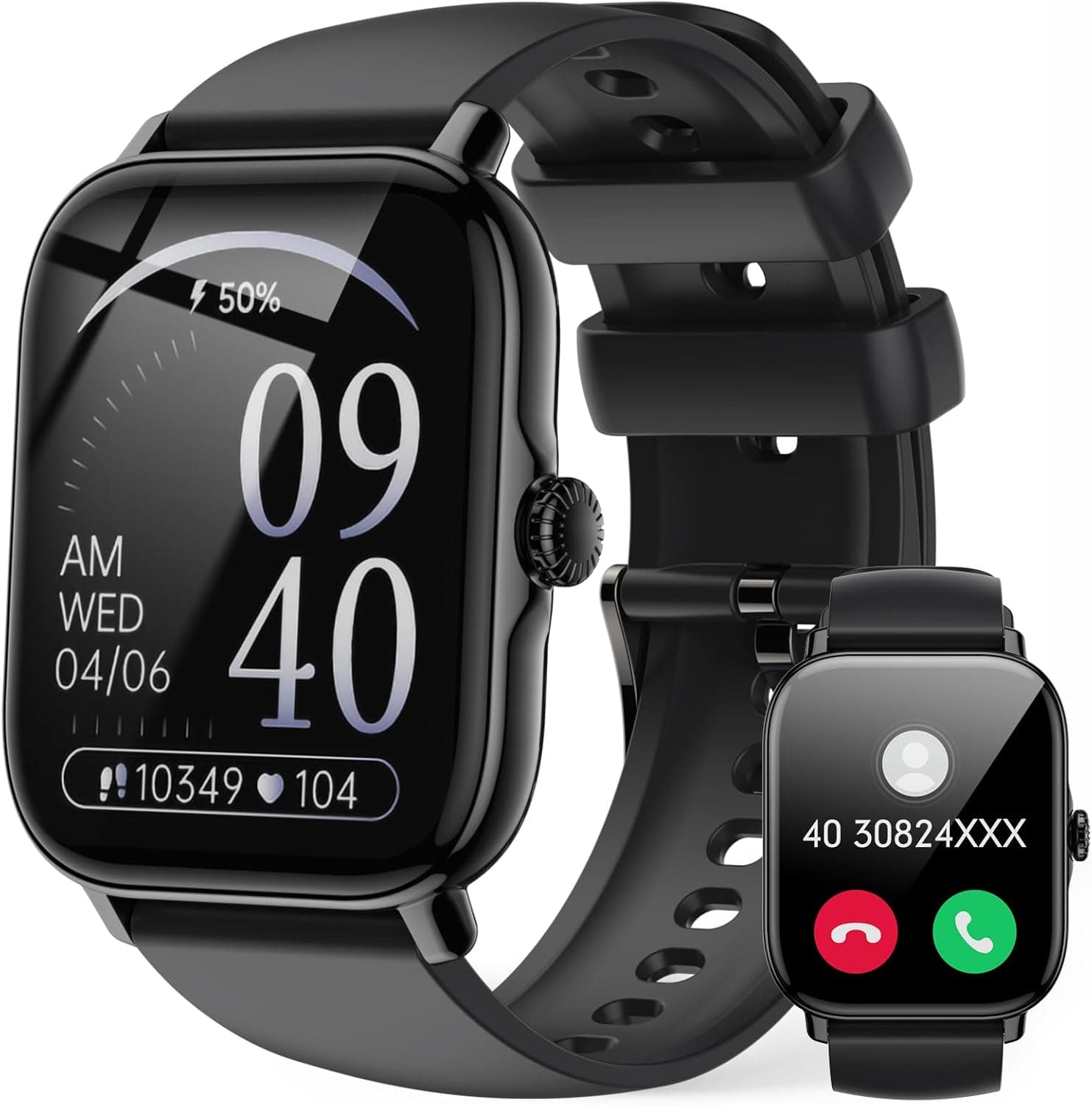 Relógio inteligente homem com chamada Bluetooth - 1,85" Smartwatch com podómetro, ritmo cardíaco, sonho, monitor PO2, 111 modos desportivos, relógios para iOS Android