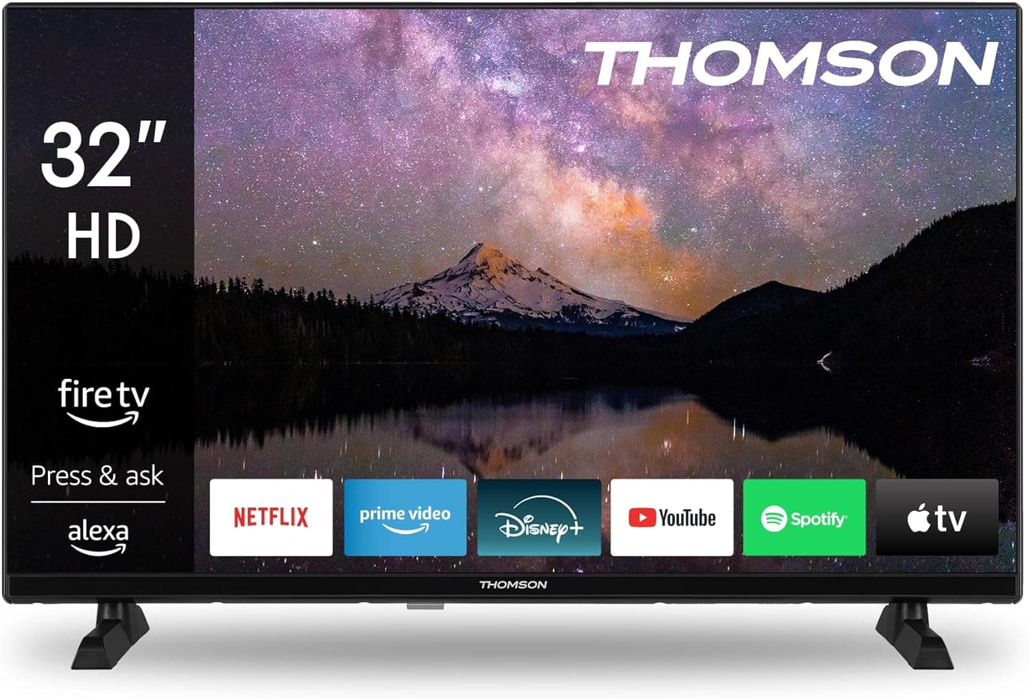THOMSON 32 polegadas HD LED Fire TV (controlo de voz da Alexa, compatibilidade com AirPlay, sintonizador triplo, Bluetooth, HDMI, portas USB, AV IN e Ci+) 