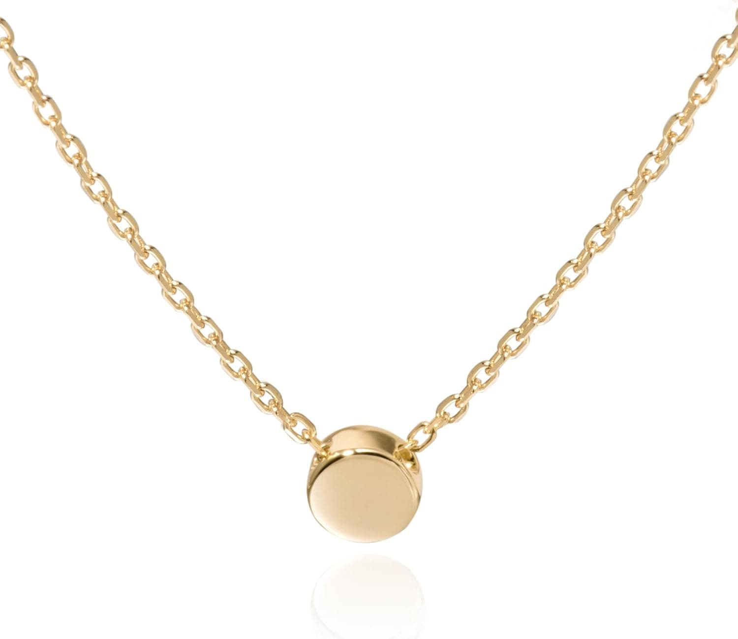 Meow Star Mulheres colar roupas delicadas círculo prata 925 banhado a ouro colar minimalista pendente disco redondo design