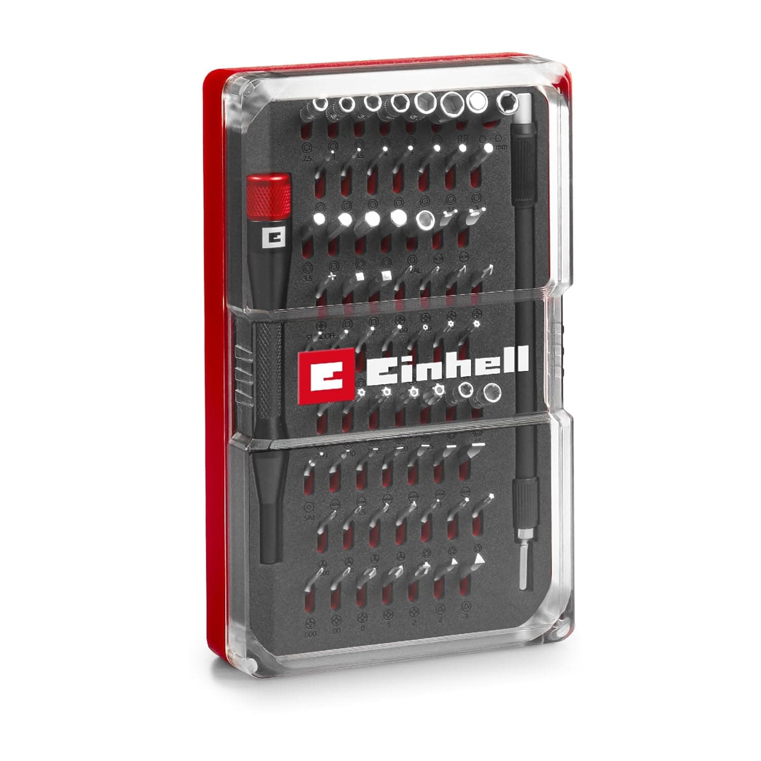 Einhell - Conjunto de 66 peças de reparação eletrónica e de precisão (com pontas de precisão, chaves de precisão, porta-pontas de chave de fenda, extensão flexível de 150 mm, adaptador)