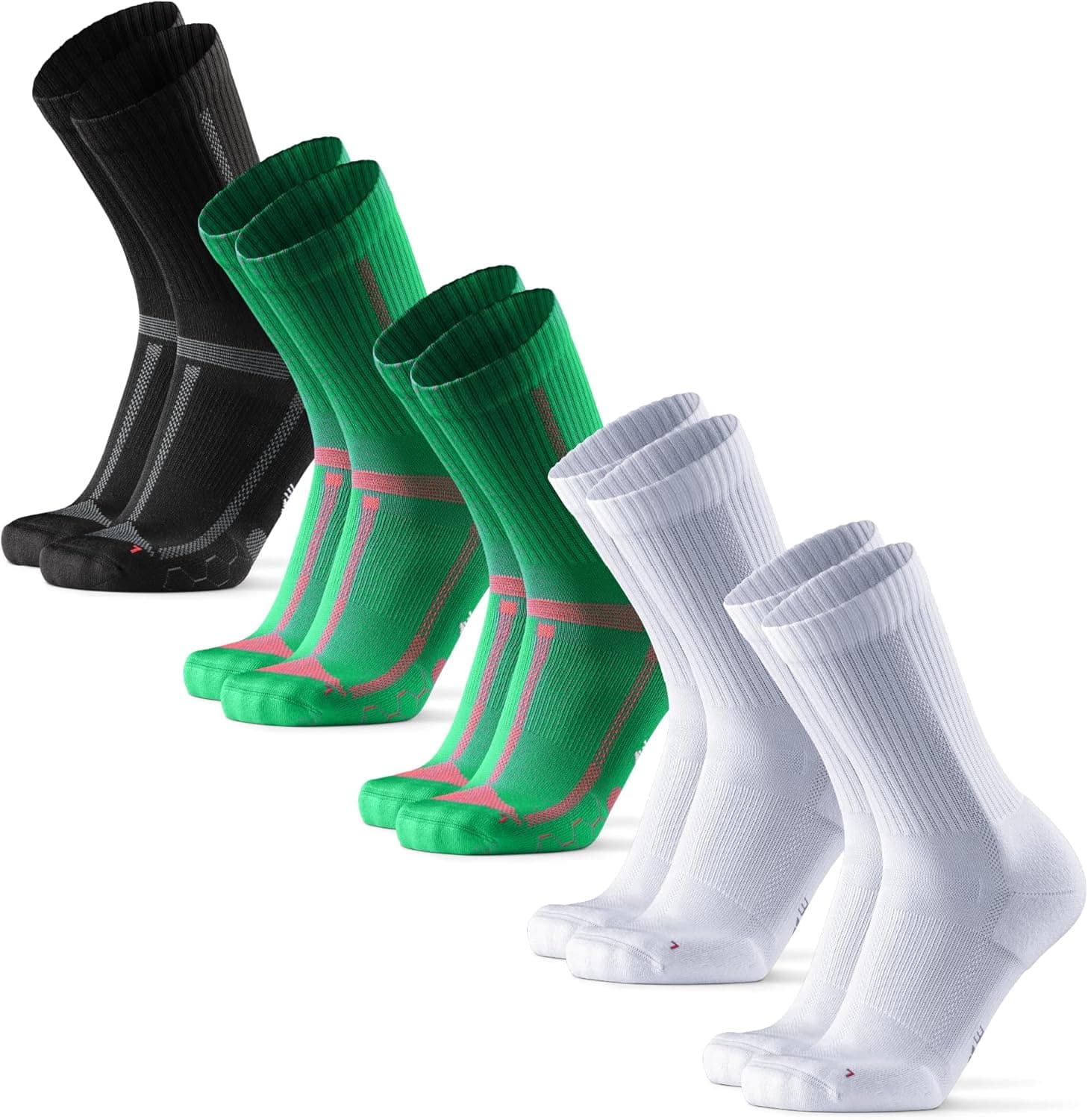 DANISH ENDURANCE Meias de corrida altas, anti-roçaduras, para corrida de longa distância, para homem e mulher, pack de 5 pares