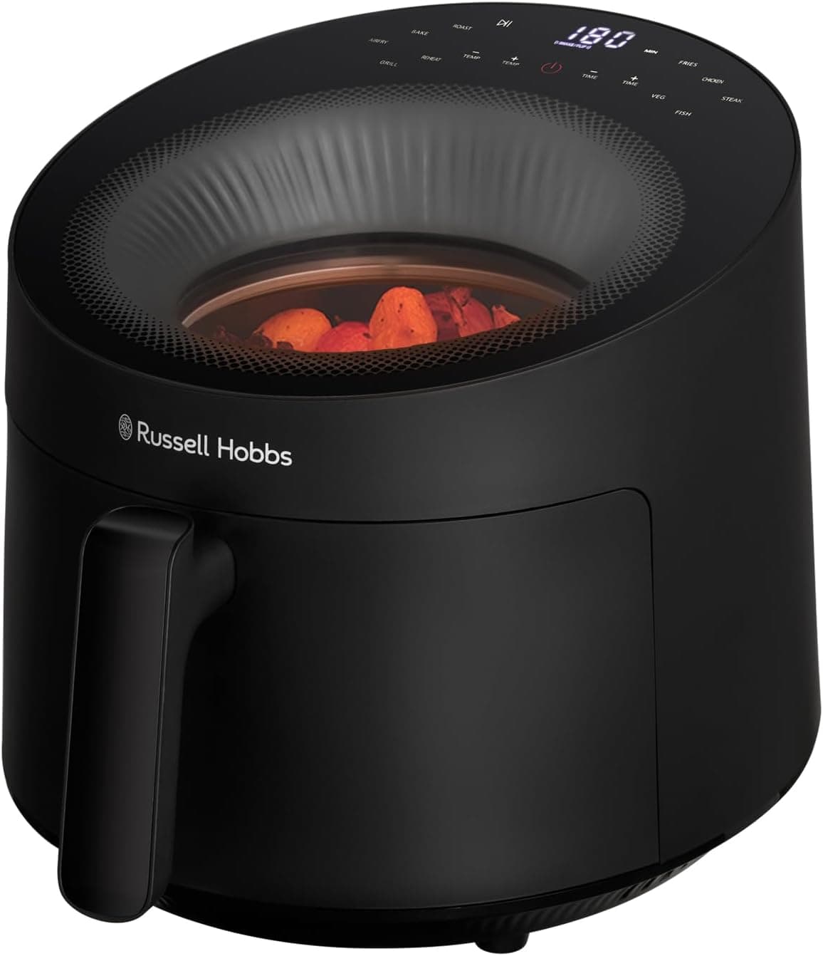 Russell Hobbs Frigideira de ar, 5 l, 10 programas pré-estabelecidos, com janela de exibição, fritadeira sem óleo, fritar, gratinar, assar, reaquecer, máximo 200 °C