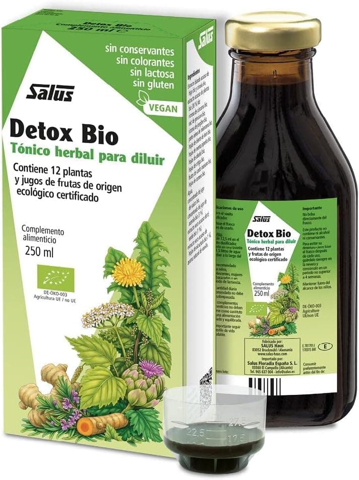 Salus - Detox Fórmula de ervas para diluir, 250 ml, para remoção de toxinas e limpeza do organismo, feito com extratos de 16 plantas, complemento alimentar