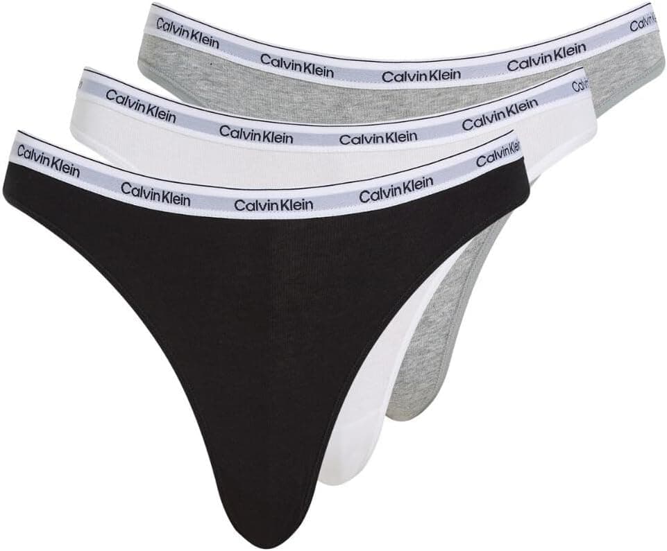 Calvin Klein Pack de 3 Calcinhas de Biquíni de Algodão Elástico para Mulheres