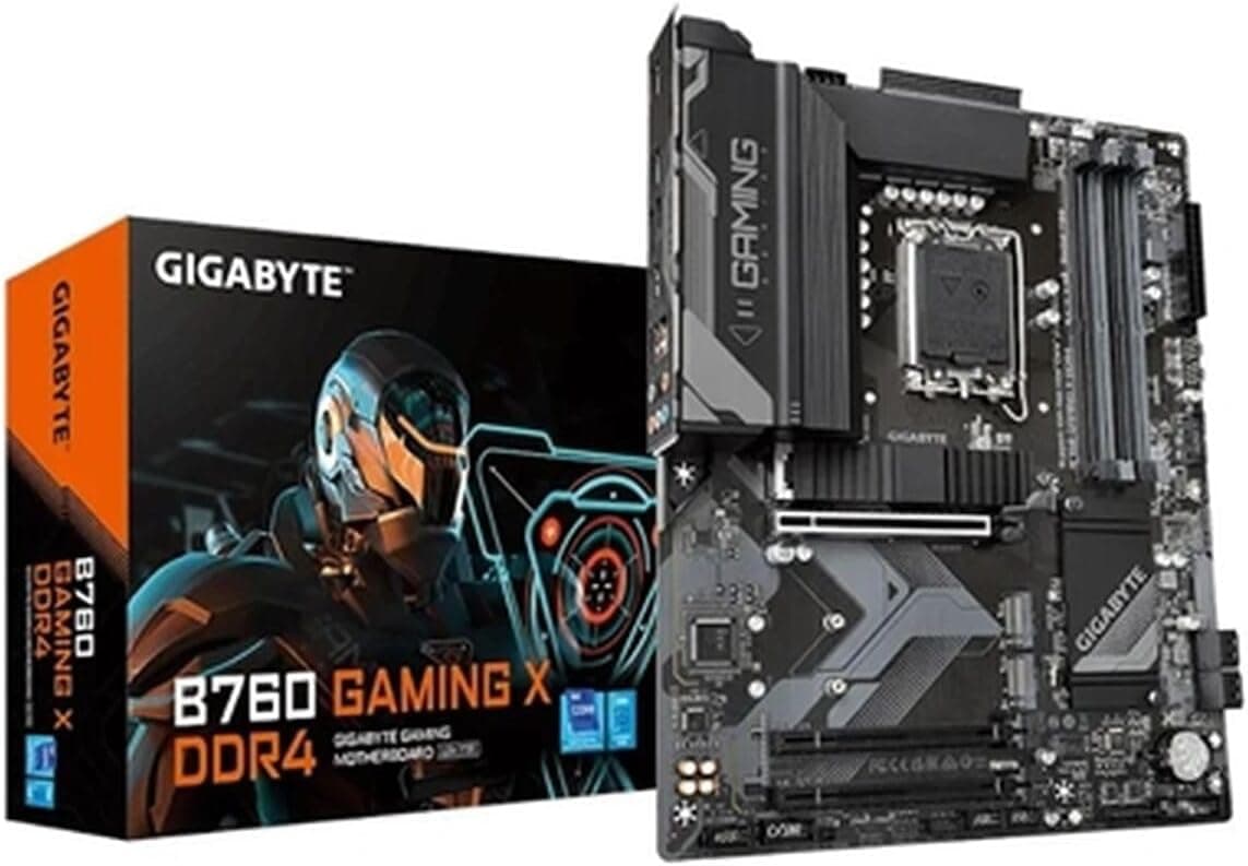 Gigabyte B760 Gaming X Placa Base DDR4 - Suporta CPUs Intel Core de 14ª geração, VRM digital de 8+1+1 fases, até 5333 MHz DDR4 (OC), 3 x PCIe 4,0 M,2, LAN 2,5 GbE, USB 3.2 Gen 2