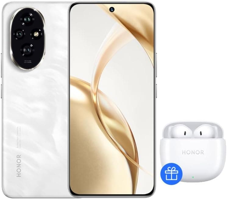 HONOR 200 Smartphone 5G, 6,7 polegadas (17 cm) ecrã OLED de 120 Hz, 12 GB + 512 GB bateria 5200 mAh MagicOS 8.0/Android 14, câmara tripla 50 MP, branco