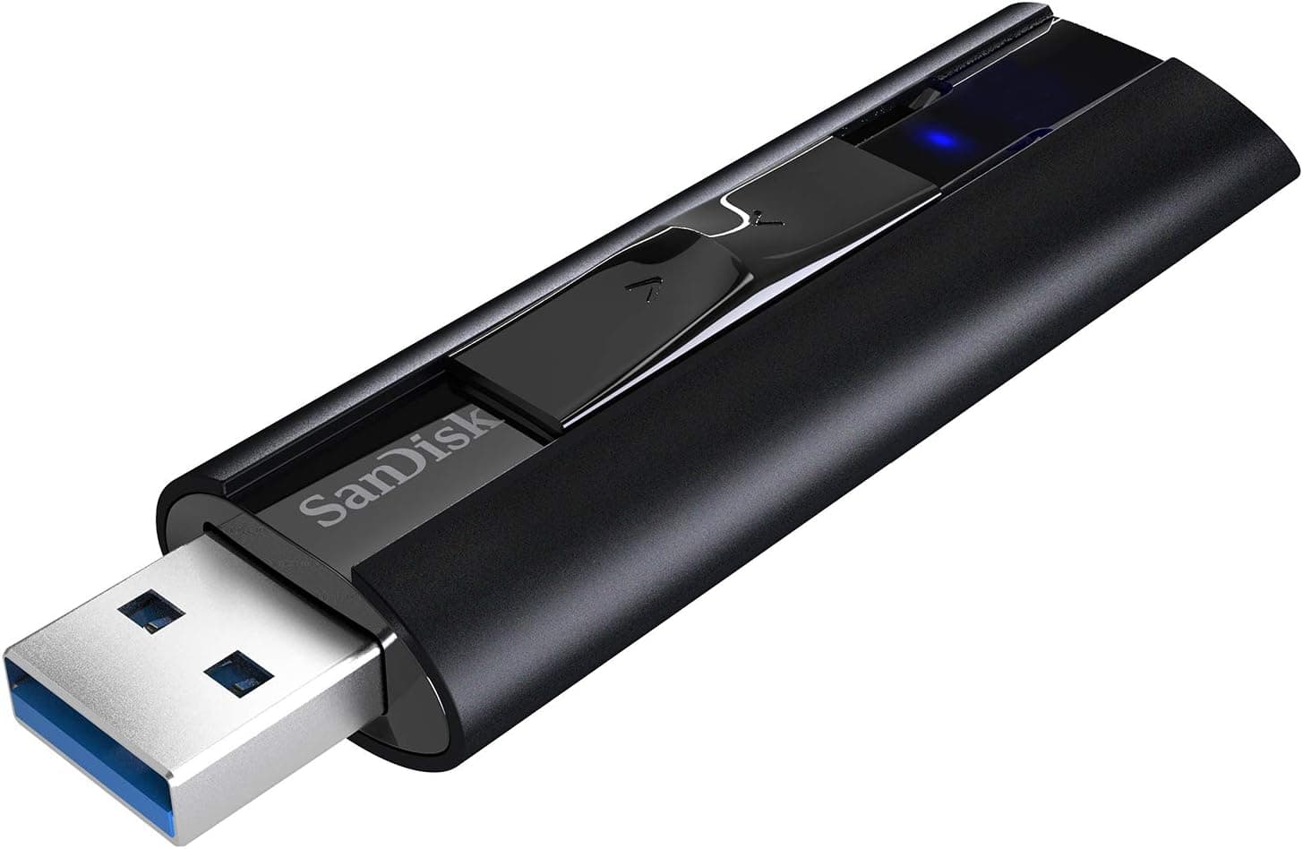 SanDisk 256 GB Extreme PRO Memória flash de estado sólido USB 3.2 até 420 MB/s, escrita até 380 MB/s, proteção com senha, capa metálica, software RescuePRO Deluxe)