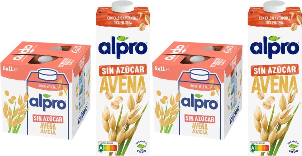 Alpro Bebida vegetal de aveia sem açucar, conjunto de 6 x 1 l (x2)