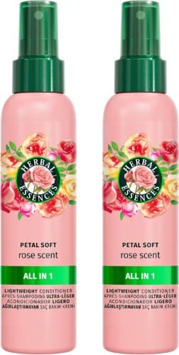 Herbal Essences All in One | Condicionador leve de rosa para desembaraçar, nutrir e controlar o frizz, 145 ml x 2