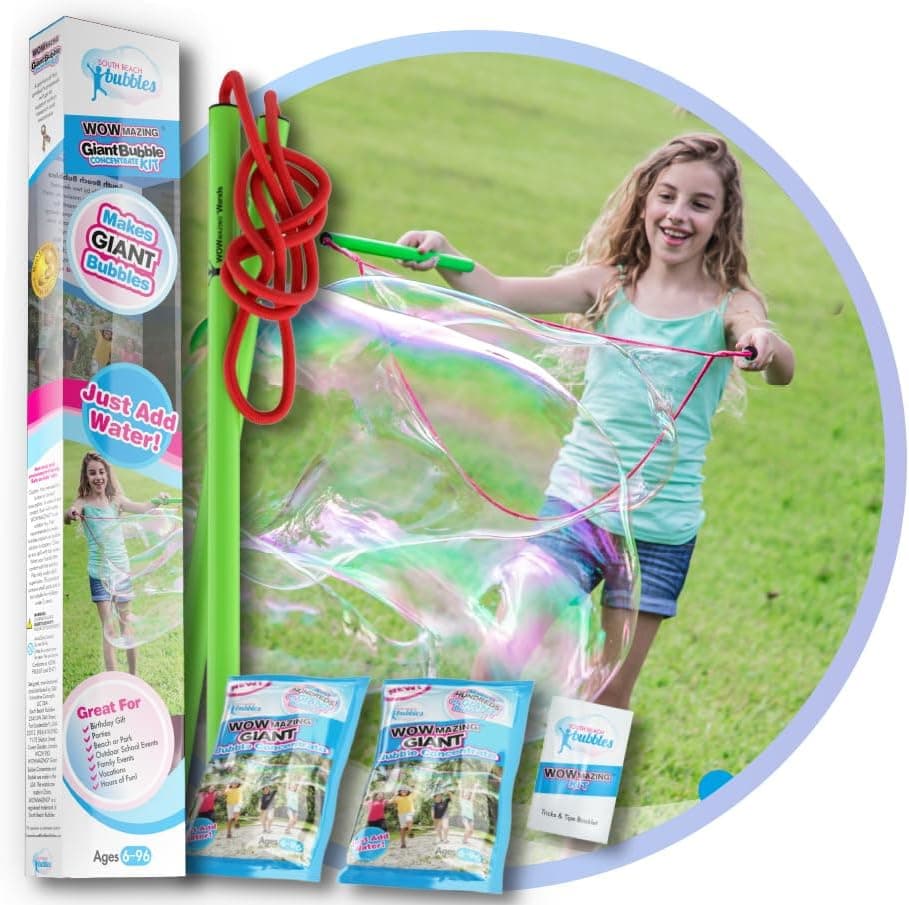CORBABY 46992 - WOWmazing kit bolhas de sabão gigantes, inclui 2 recargas de líquido concentrado