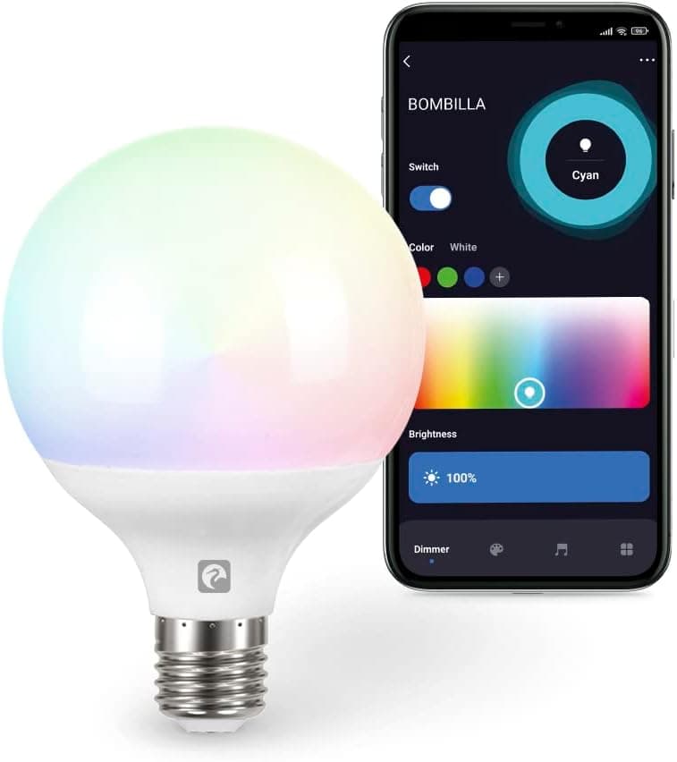 Garza Smart LED G95 | Lâmpada inteligente WiFi E27 RGB+CCT regulável compatível com Alexa e Google