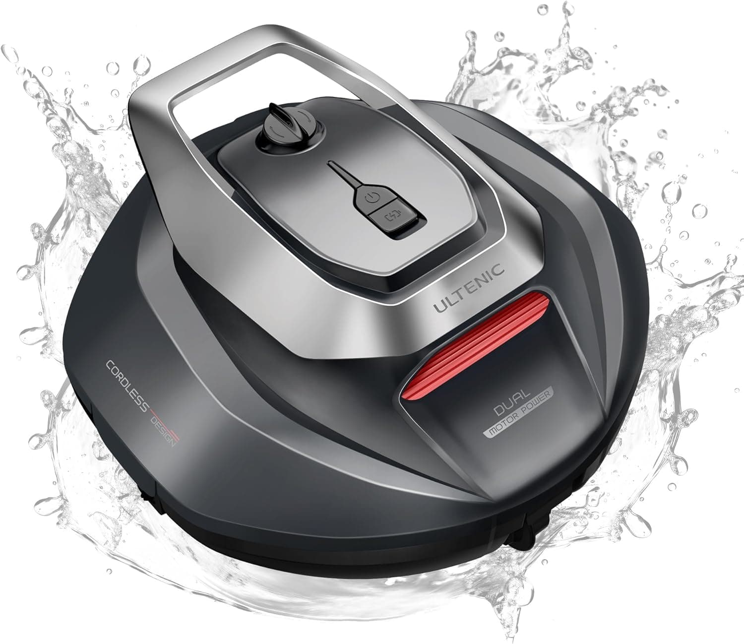 Ultenic Pooleco 10 Robot Limpador de fundos de piscina, 90 Min, 80 m², recolha sem gancho, estacionamento automático, aspirador de piscina com fundo sem cabo com 2 motores, 5200 mAh, para piscina
