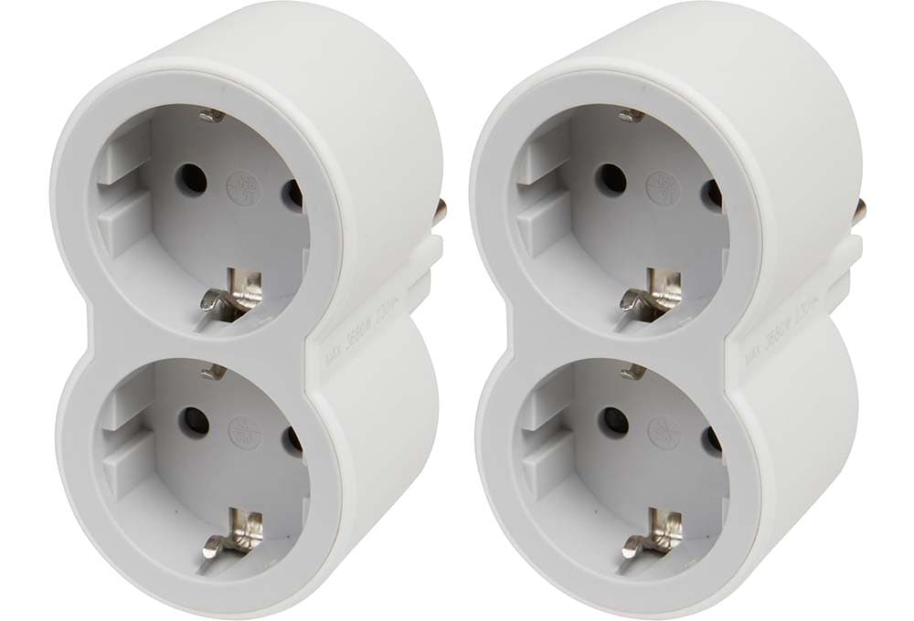 Legrand 694516, Adaptadores 2P+T, 2 tomadas de corrente/frontais