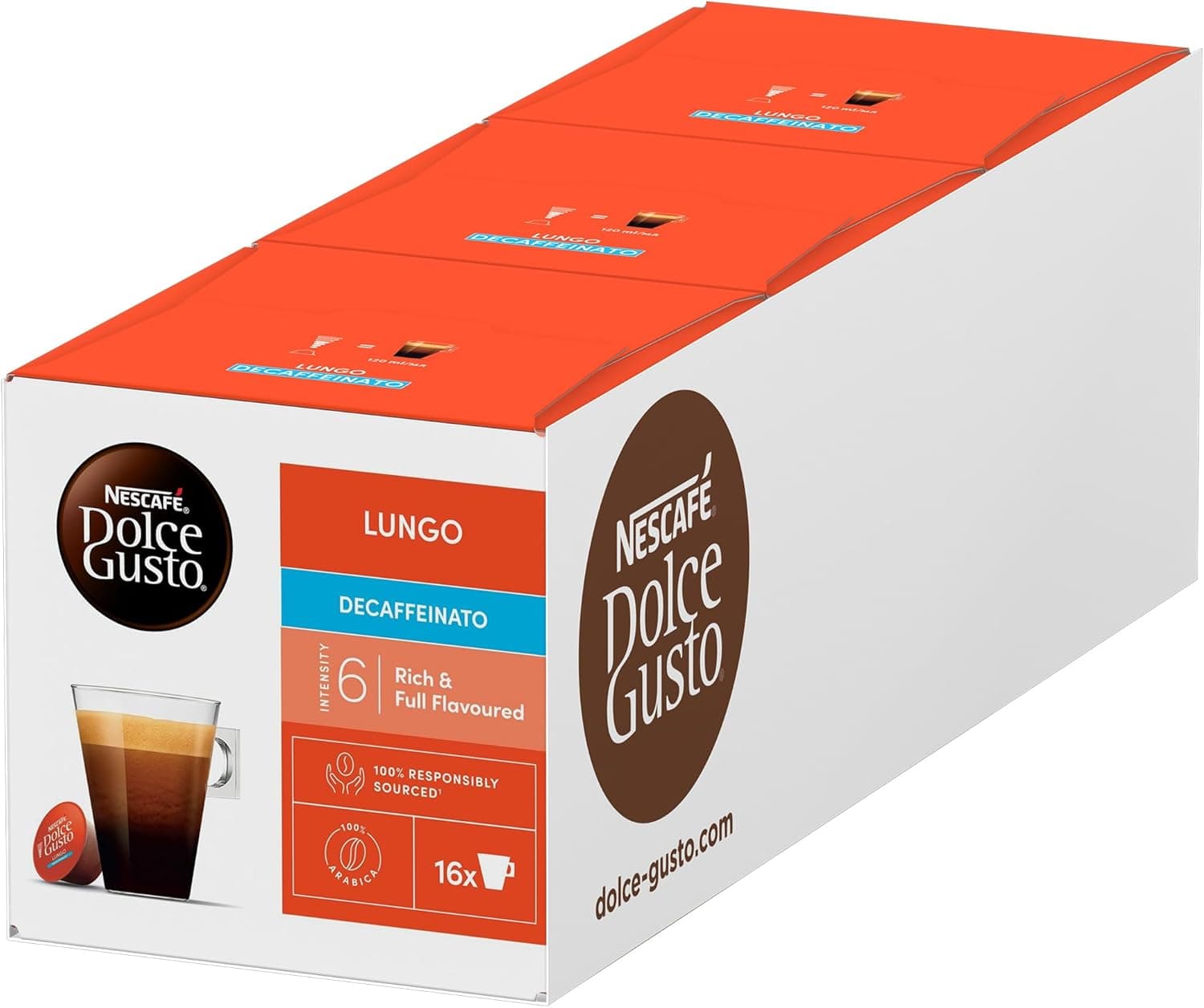 NESCAFÉ Dolce Gusto Lungo SJFS inado, 48 cápsulas (3 embalagem x 16)