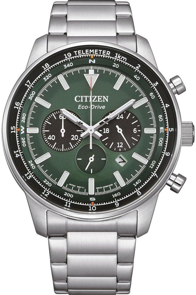 CITIZEN Relógio analógico para homens de quartzo CA4500-91X, verde, pulseira
