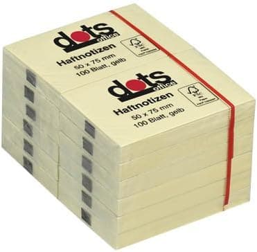 Dots - Notas adesivas amarelas 5,0 x 7,5 cm, pack de 12