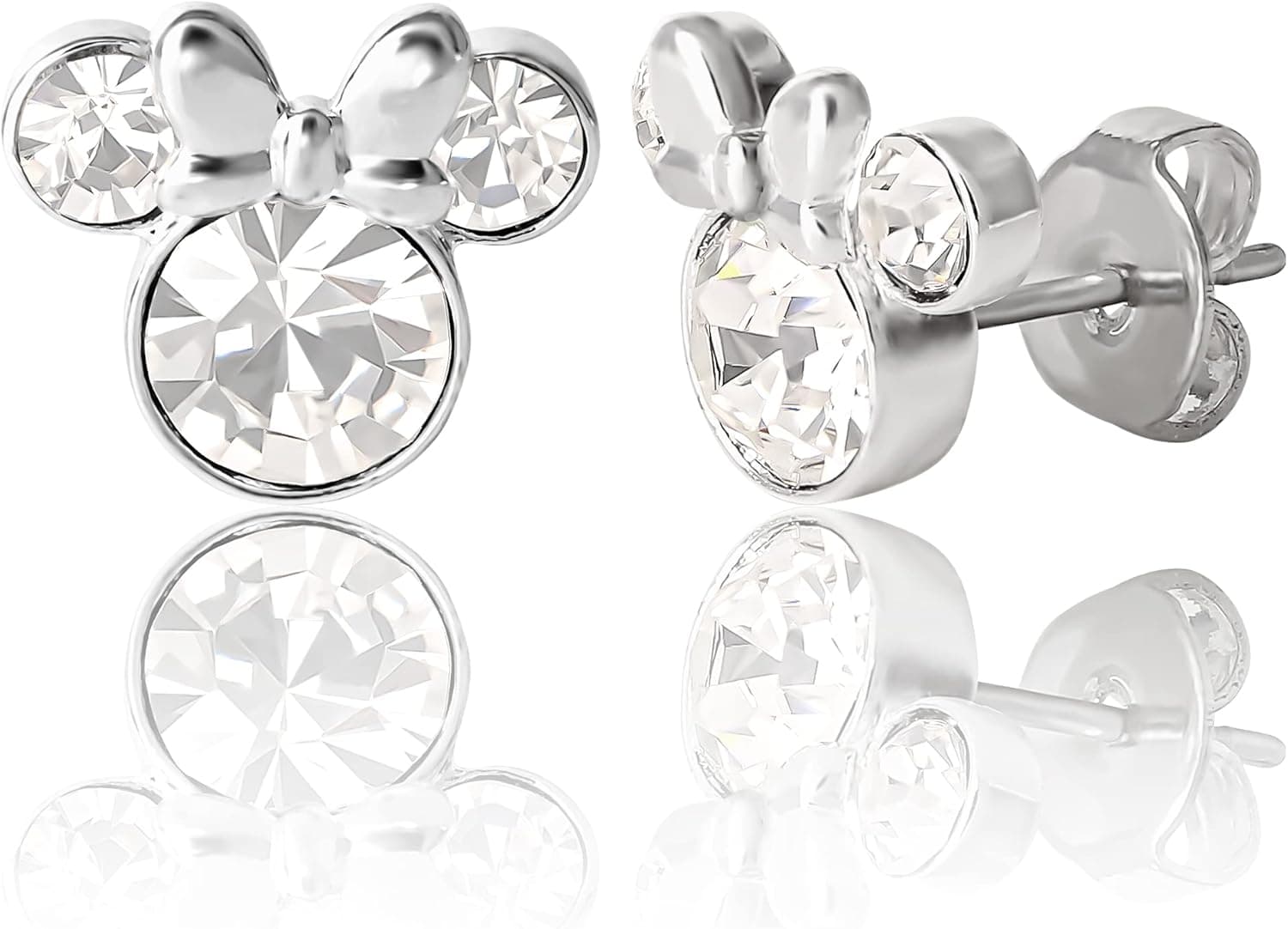 Disney Minnie Mouse | Brincos de prata em forma de Minnie Mouse para mulher e criança