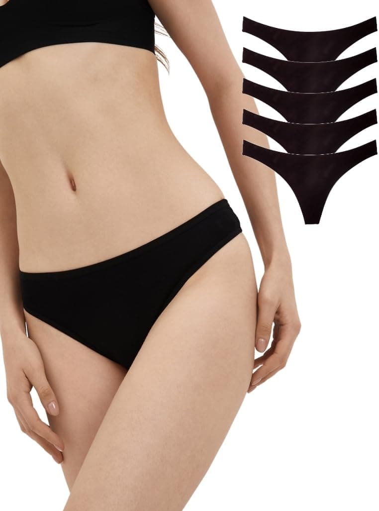 ALYA UNDERWEAR Tanga de mulher, cuecas de algodão respirável, pack de 5