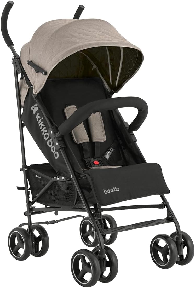 Kikkaboo, carrinho de passeio, chassis de aço, cesta, rodas dianteiras removíveis, cores: castanho