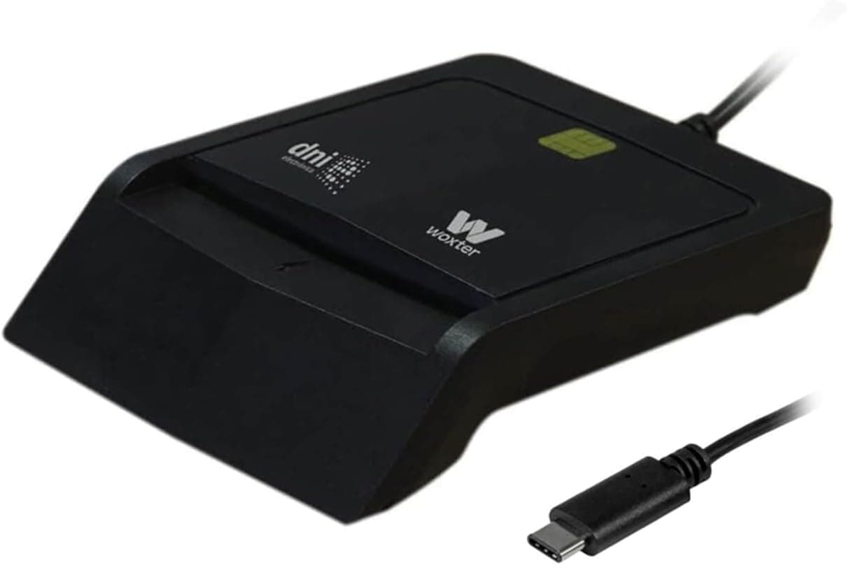 Woxter Leitor de DNI eletrónico com conexão tipo C - DNI eletrónico inteligente, DNI 3.0 e 4.0, Tipo C, compatível com PC e Mac, preto