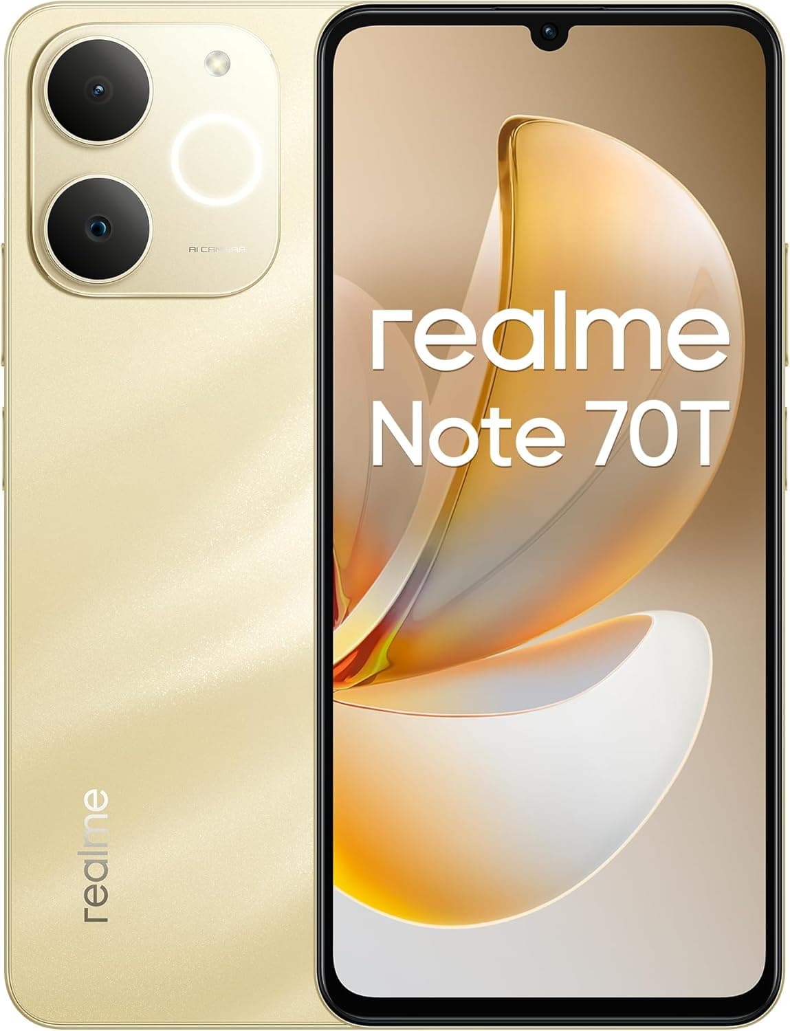 realme Note 70T | Smartphone 4G dual SIM com ecrã 6.75'' 90Hz, 256 GB armazenamento, câmara 32 MP e bateria 6000 mAh