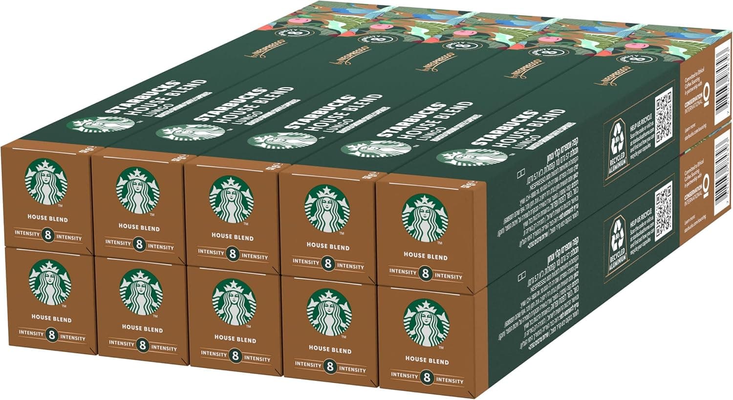 STARBUCKS House Blend de Nespresso, cápsulas de café de torção média 10 x 10 (100 cápsulas)