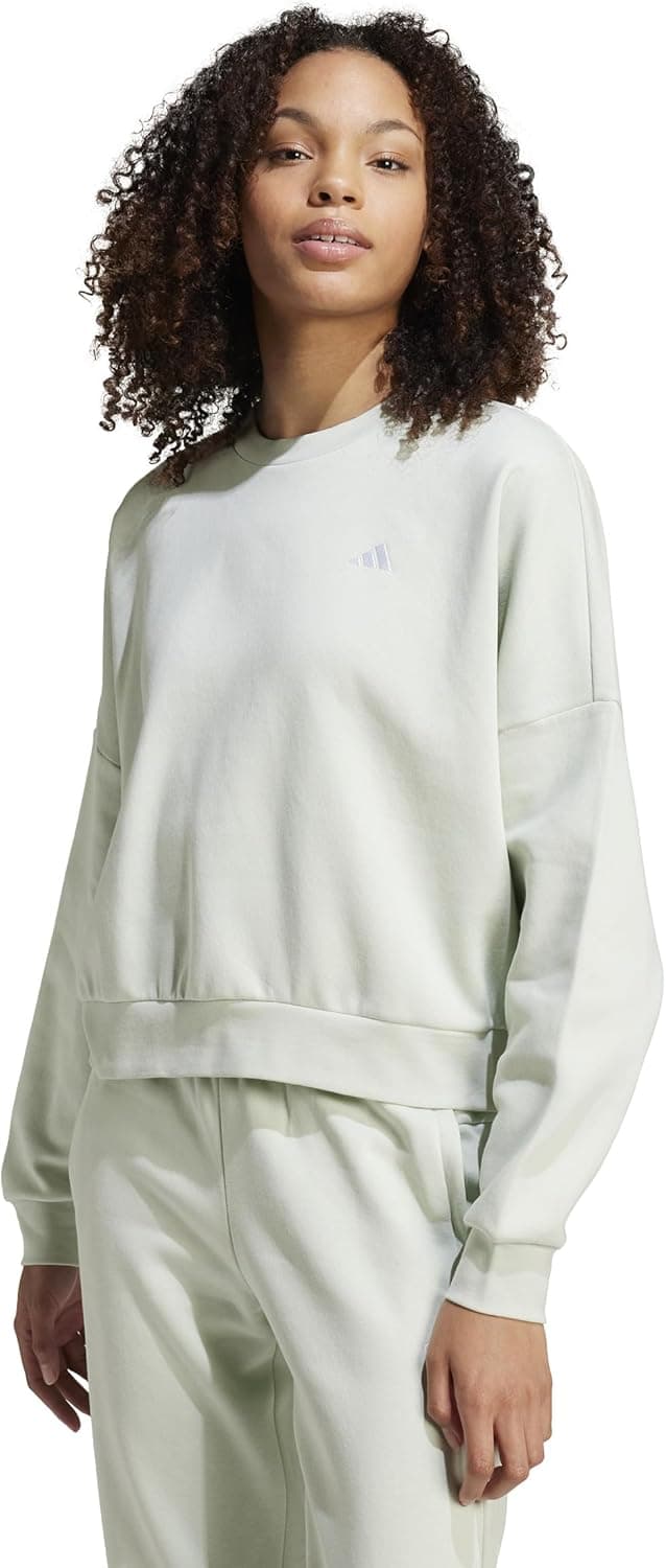 adidas Essentials Small Logo Feel Cozy Sweatshirt camisola de manga comprida para mulher, embalagem de 1