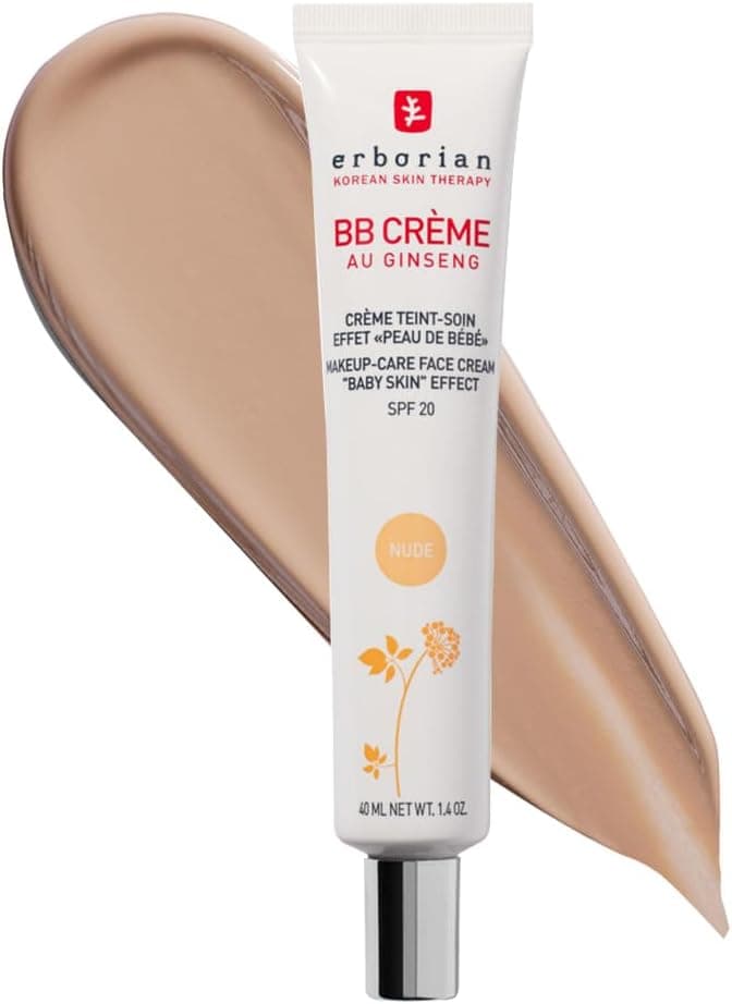 Erborian - BB Creme de Ginseng - Creme perfeito 5 em 1 - Cuidado com efeito "pele de bebé" 5 em 1 para o rosto com SPF 20 - cosmético coreano, nuvem 40 ml