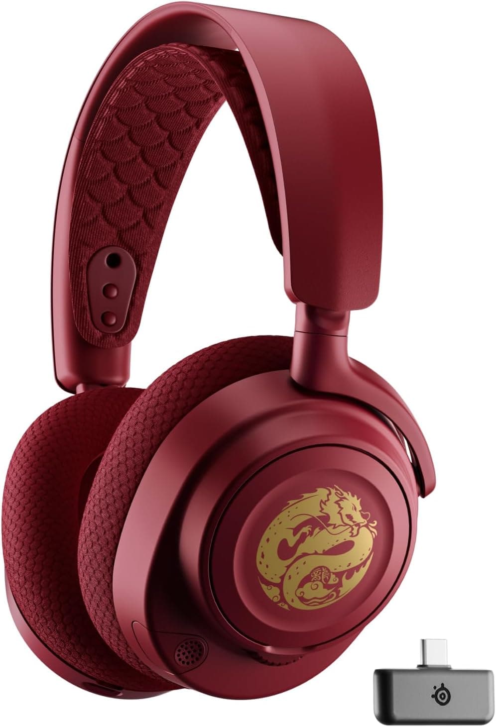 SteelSeries Arctis Nova 7 Wireless - Auriculares Gaming multiplataforma, Dragon Edition, 2 conjuntos de placas sem fios duplas de 2,4 GHz e Bluetooth, 38 h