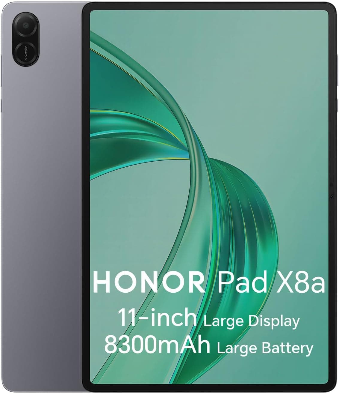 HONOR Pad X8a Tablet de armazenamento de 128 GB (expansível para 1 Tb) 8300 mAh, ecrã de 11 polegadas de 90 Hz com proteção, Qualcomm SD 680, Wi-Fi/GPS/Android 14, cinzento