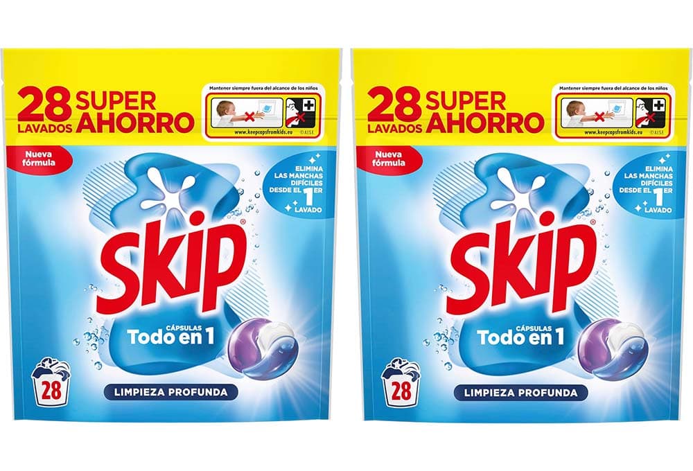 Skip Detergente em cápsulas limpeza profunda, 28 lavagens x 2