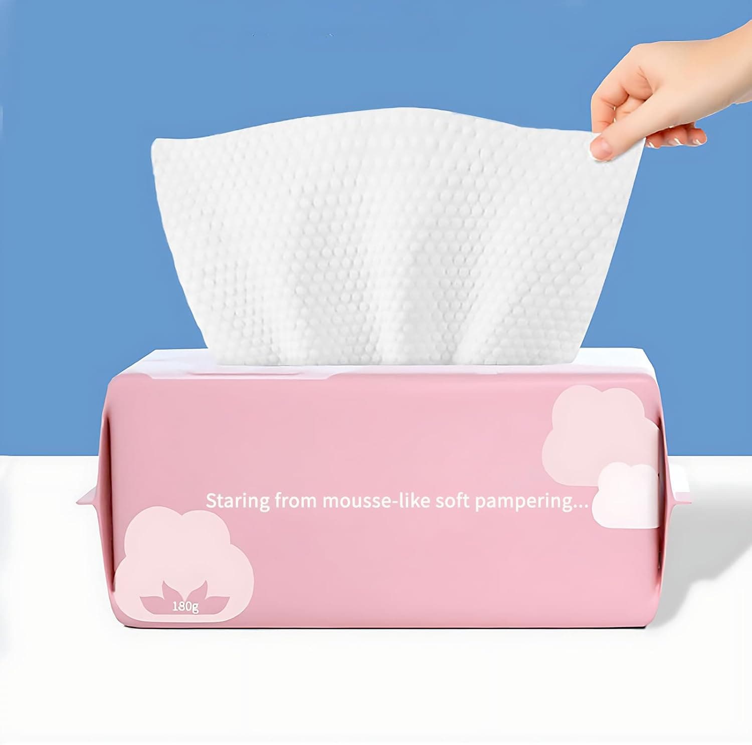 Cayxenful Toalhetes faciais descartáveis, adequados para a pele sensível, podem ser usados secos ou molhados, 100 unidades