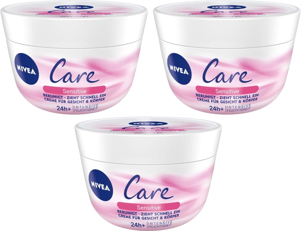 NIVEA Creme facial e corporal Care Sensitive, 200 ml x 3