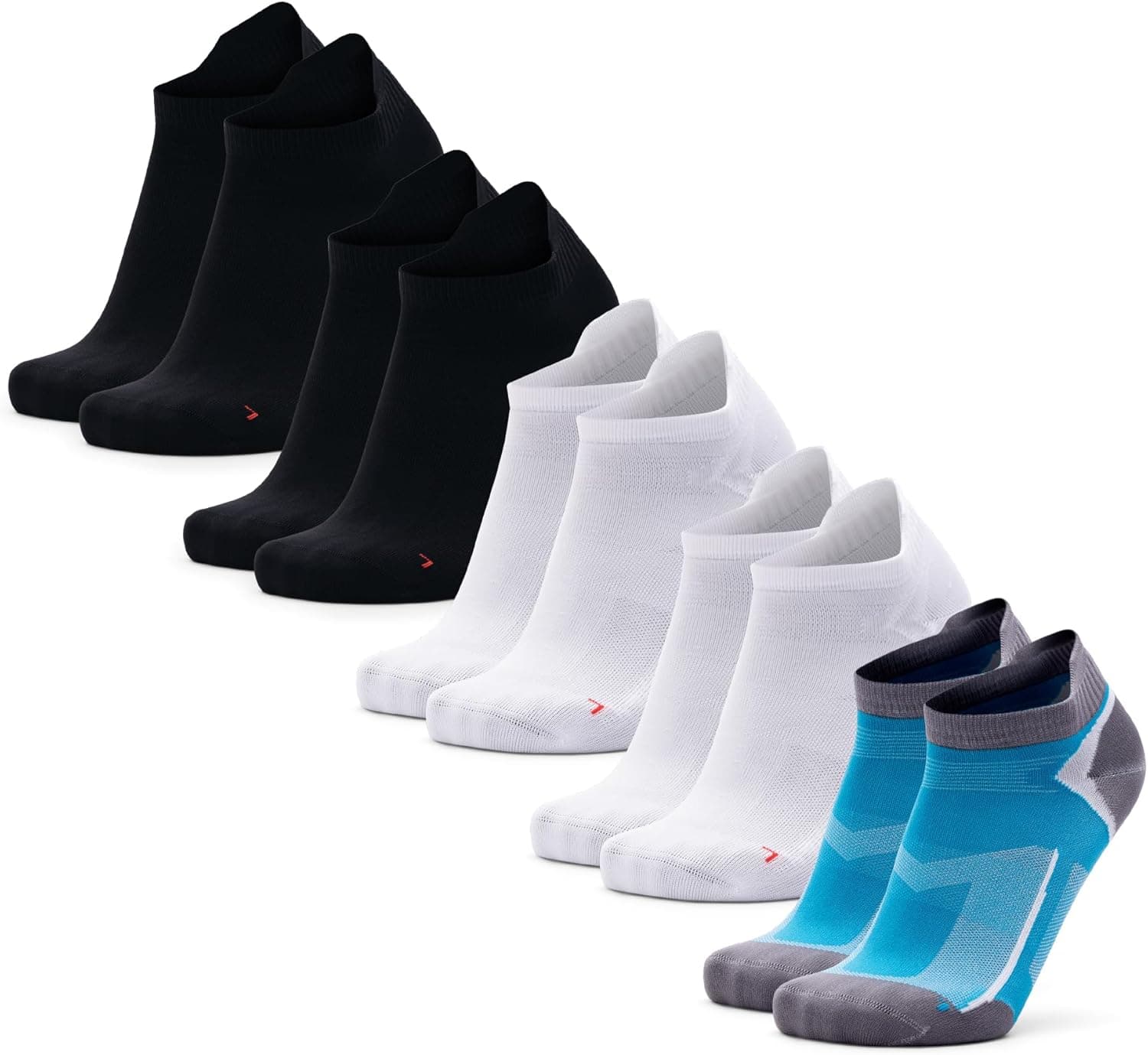 Meias de desporto pequenas, unissexo, 5 pares