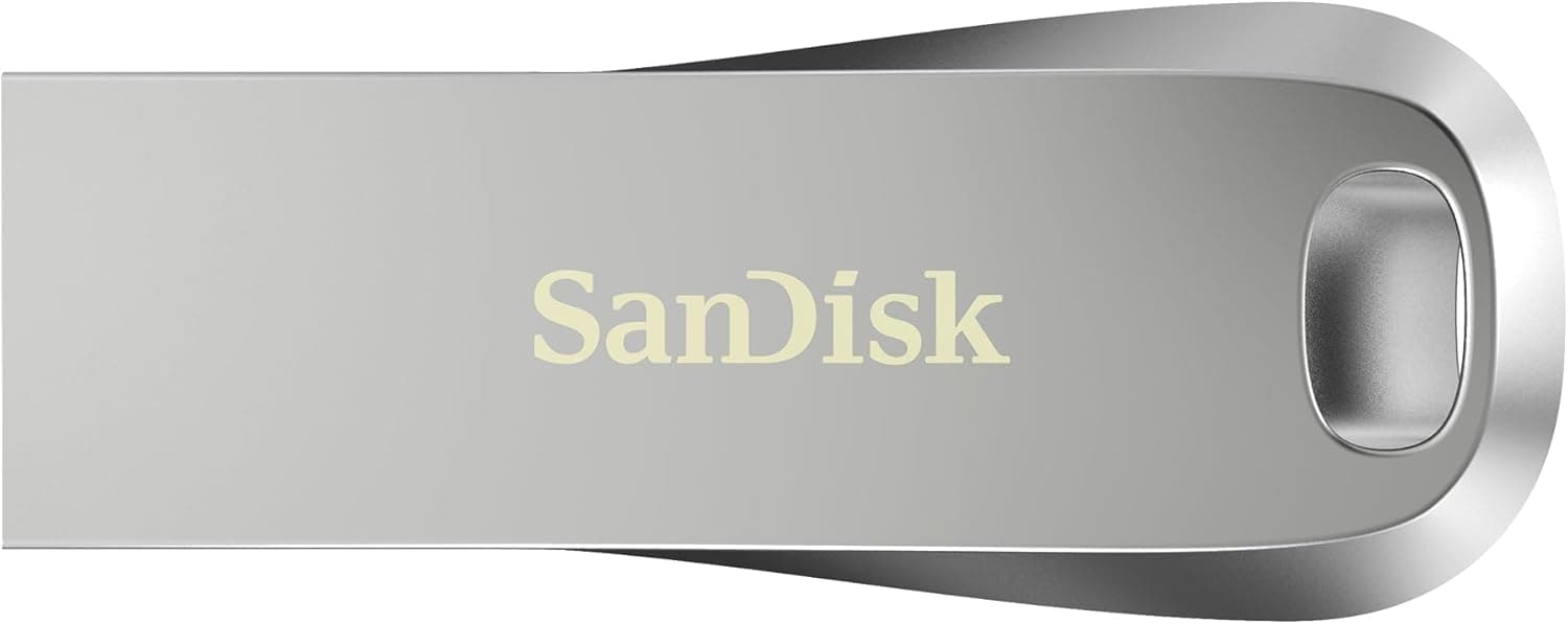 SanDisk 1TB Ultra Luxe Pendrive, USB Type-A, unidade Flash, velocidade de leitura até 400 MB/s, USB 3.2 Gen 1 + USB 3.0 compatível, proteção com senha, RescuePRO Deluxe, metálico, prateado