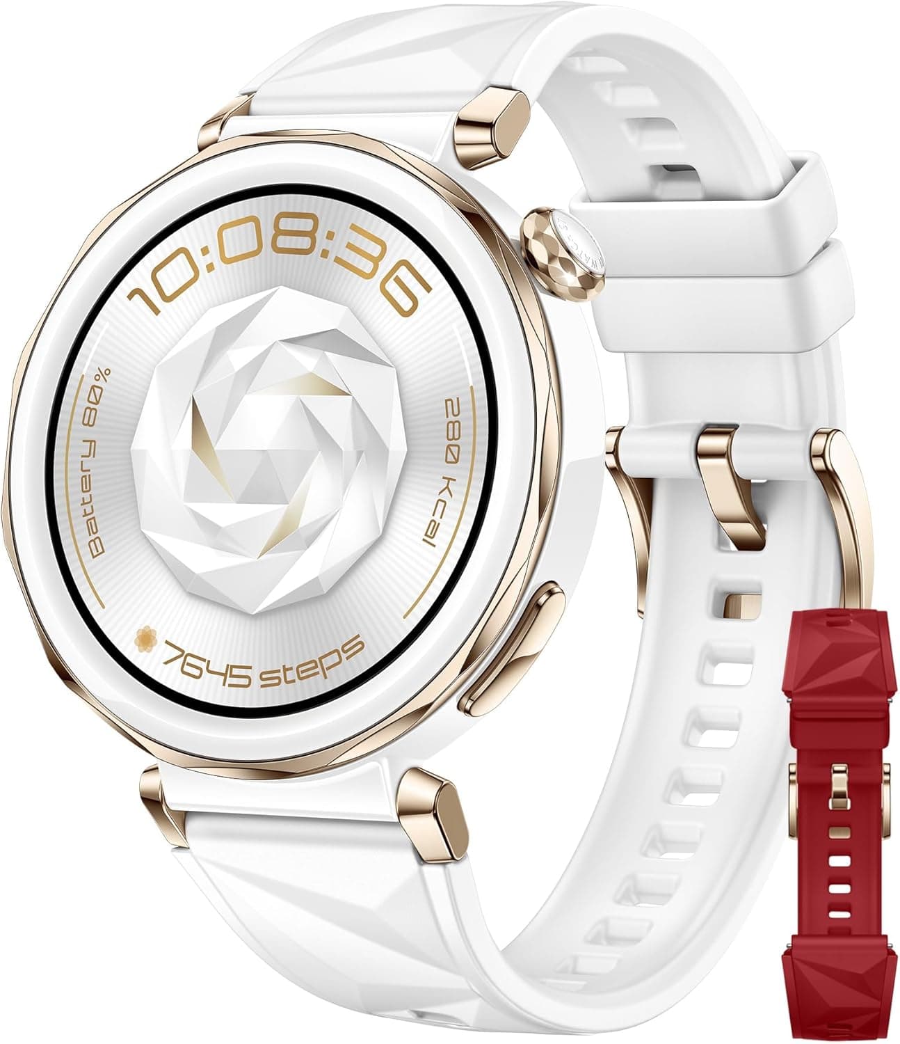 HUAWEI Watch GT 5 Branco EasyFit 3 Fluoroelastomer Strap (42 mm) vermelho