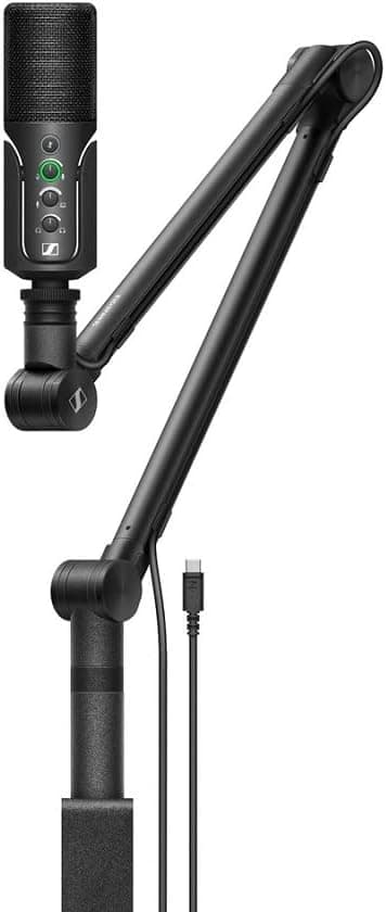 Sennheiser Profile Streaming Set com microfone USB, Boom Arm e saco, design Plug & Play, perfeito para gravar podcasts e streaming, cápsula de condensador cardióide, cabo USB-C 3 m - preto (700100)