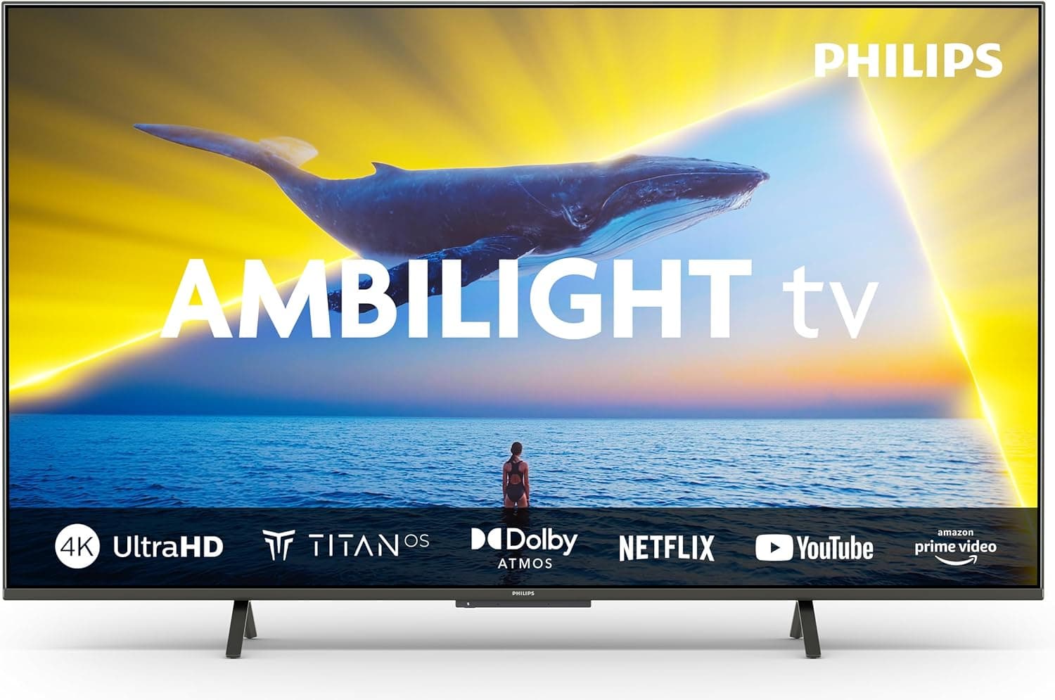 Philips Ambilight 55PUS8109 Smart TV 4K LED, ecrã de 55 polegadas com plataforma Titan OS, Pixel Precise Ultra HD e som Dolby Atmos, funciona com Alexa e Google