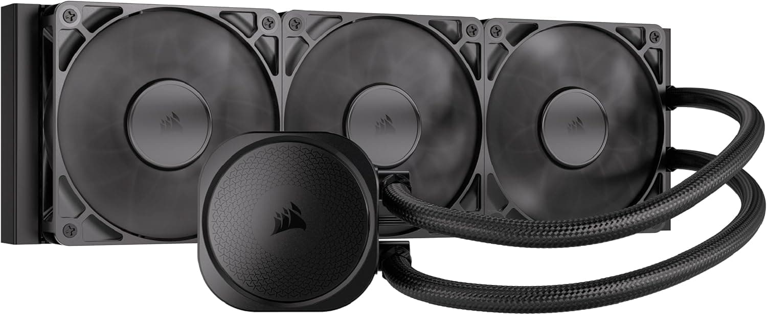 CORSAIR Nautilus 360 RS Refrigeração líquida da CPU, 360 mm AIO - baixo nível de ruído, conexão direta à placa base, Intel LGA 1851/1700, AMD AM5/AM4, 3X RS120 ventoinhas incluídas, Preto