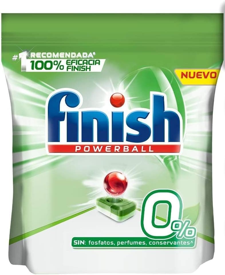 Finish Powerball 0% All in 1 - Comprimidos para máquina de lavar louça, formato de 32 pastilhas