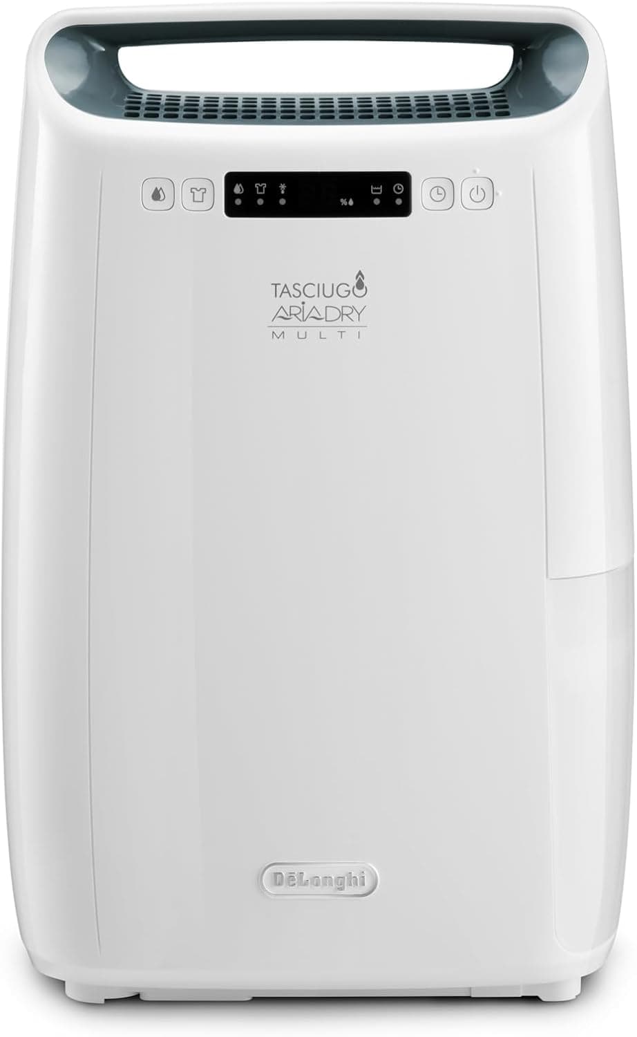 De'Longhi Deshumidificador multiusos AriaDry DEXD216RF, elimina a humidade em casa com filtro de 3 ações, função de secagem, humidade 16 l/dia, R290, depósito de água removível, branco