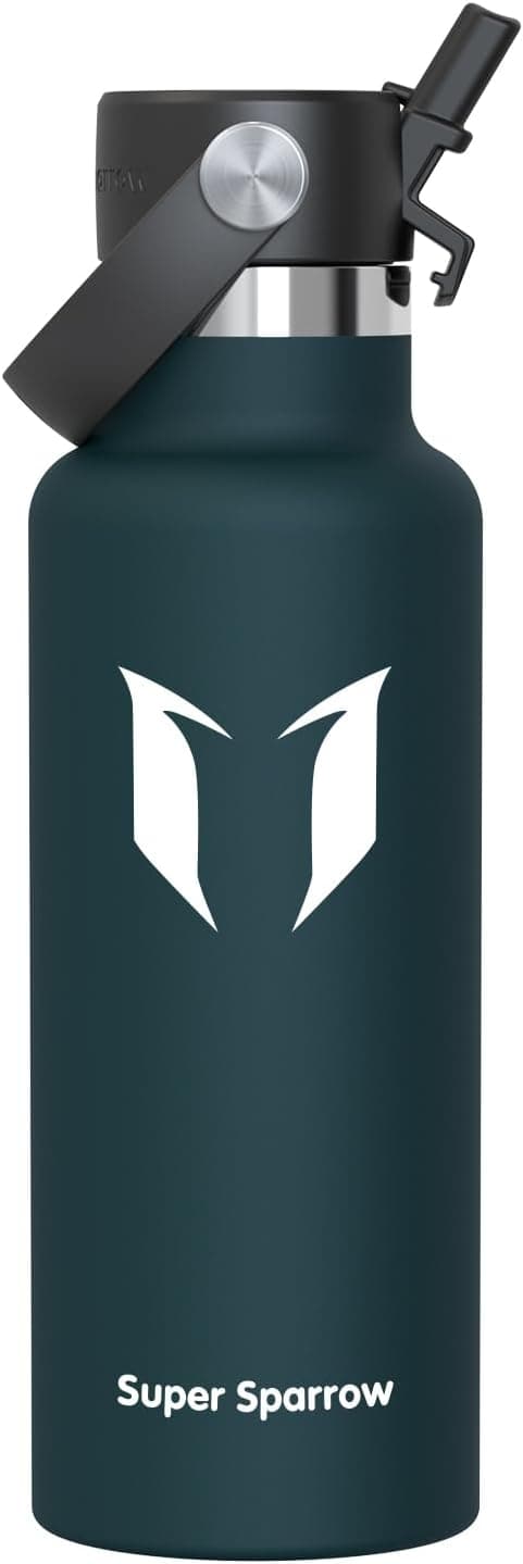 Super Sparrow Garrafa de água em aço inoxidável, 500 ml, garrafa térmica sem BPA, para desporto, viagens, escola, exterior, escritório, casa