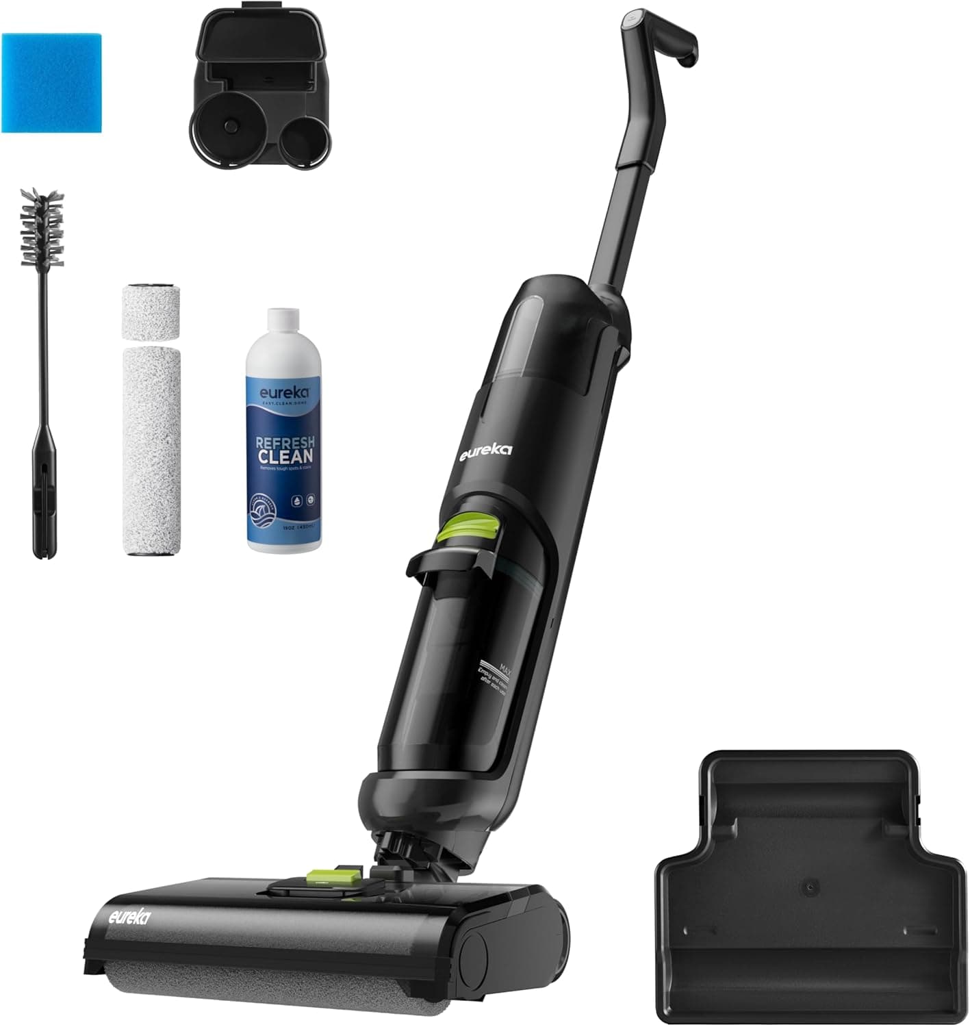 EUREKA NEW400 Aspirador vassoura sem fio em seco e húmido sem fio, leve, aspirador e esfregona sem cabo inteligente, auto-limpeza, auto-tanque duplo, pisos duros, pêlo de animais de estimação