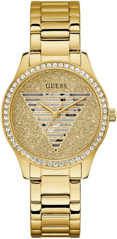 Guess Relógio de pulso para mulher, 38mm Watch - White Strap White Dial Gold Tone Case