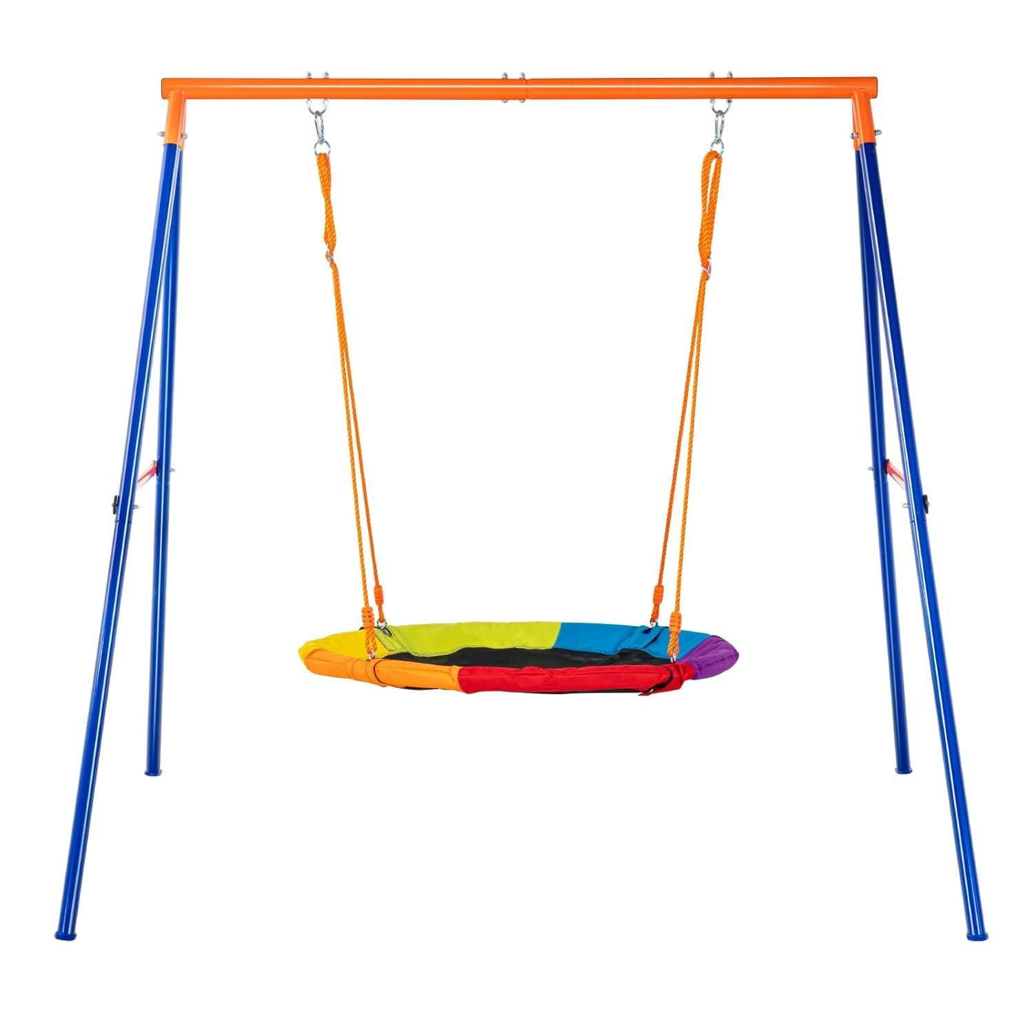 VEVOR Jogos de balanço para pátio traseiro, conjunto de balanços com capacidade de carga de 440 lbs, assento de balanço de pires de 40 polegadas com suporte de balanço