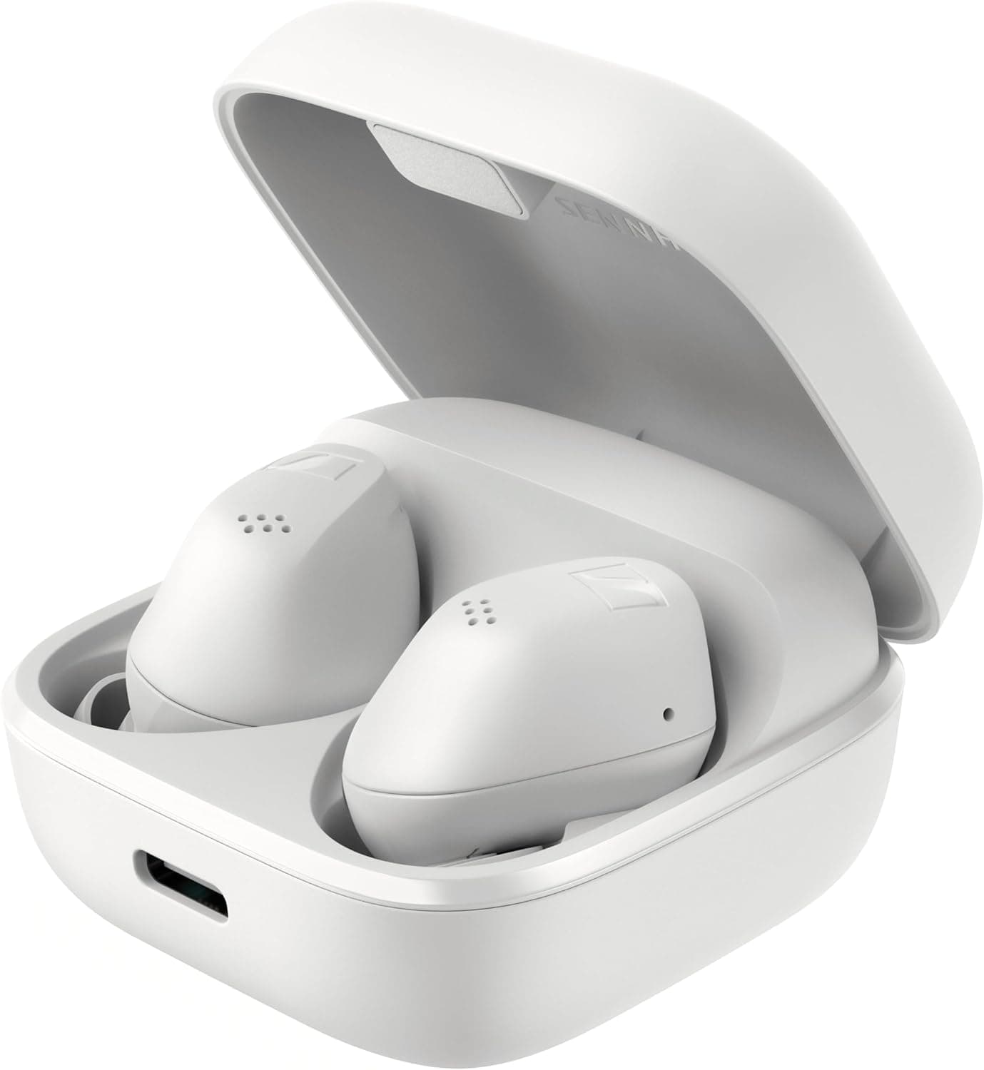 Sennheiser ACCENTUM True Wireless Auriculares - Som nítido com ANC híbrida, design ergonómico, 28 horas de duração da bateria, interface tátil e qualidade de chamada com microfone duplo - branco