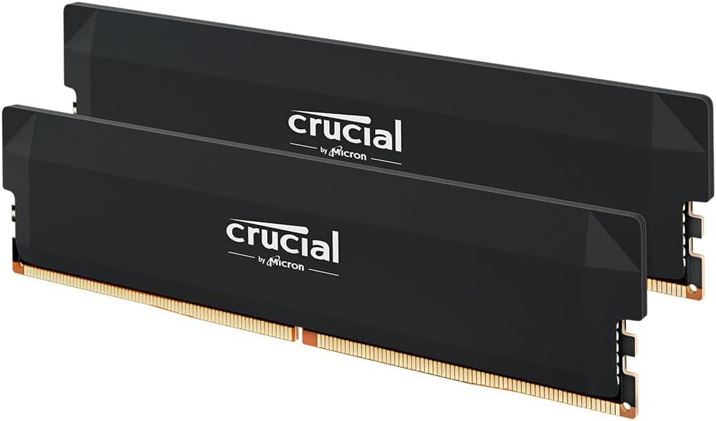 Crucial Pro RAM DDR5 64 GB (2 x 32GB) 6000 MHz CL40, memória overclocking Gaming, Intel XMP 3.0/AMD Expo, (PC) memória RAM DDR5 64GB, preto - CP2K32G60C40U5B