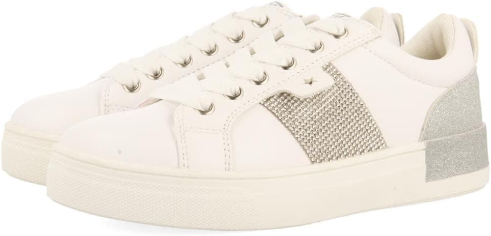 Gioseppo Sliac | Sapatilhas brancas com glitter e strass para criança