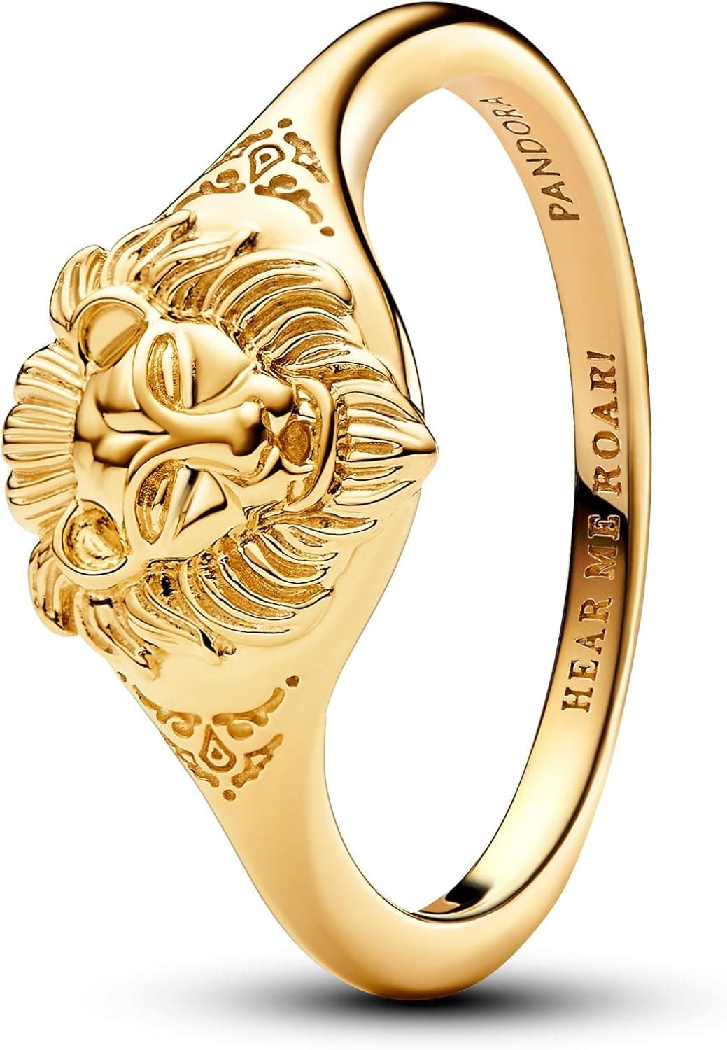 PANDORA Game of Thrones anel em forma de leão Lannister banhado a ouro de 14 quilates